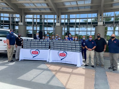 Representatives from Suburban Propane and Jersey Mike’s Subs deliver 750 meals to healthcare staff at AdventHealth Wesley Chapel on August 25th.